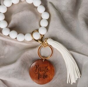 BRIDE TO BE GIFT!!! Keychain Wristlet with Laser Engraved Pendant - Bride To Be